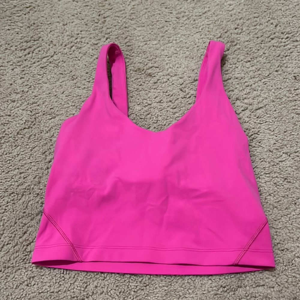 lululemon sonic pink align tank size 2 (NO PADDING!!)